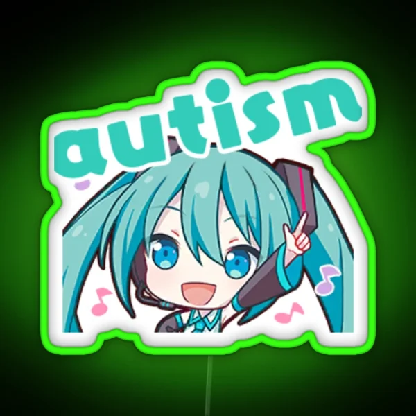Autism Miku Hatsune Miku Project Sekai RGB Neon Sign