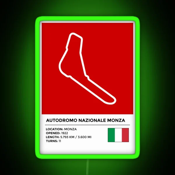 Autodromo Nazionale Monza Info RGB Neon Sign