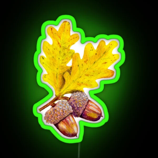 Autumn Acorns RGB Neon Sign