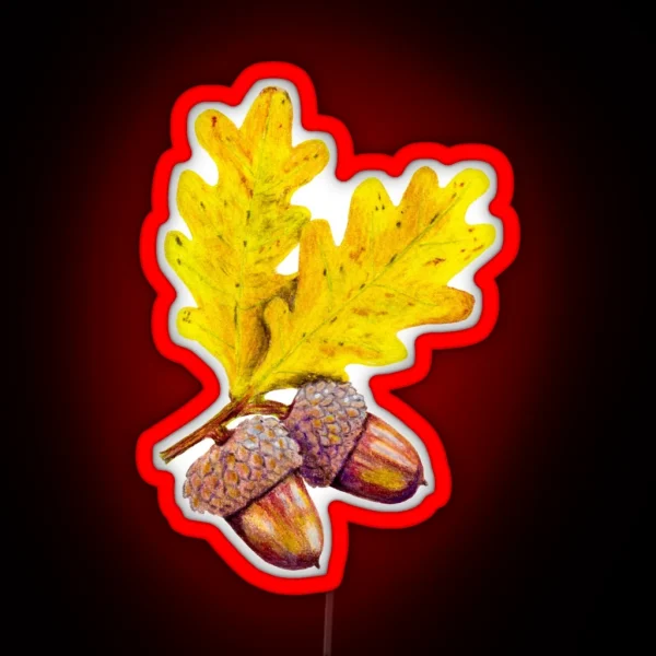 Autumn Acorns RGB Neon Sign