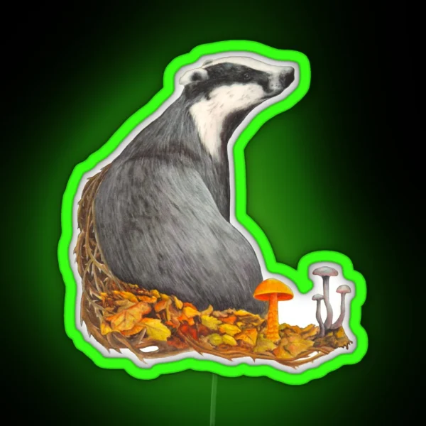 Autumn Badger RGB Neon Sign