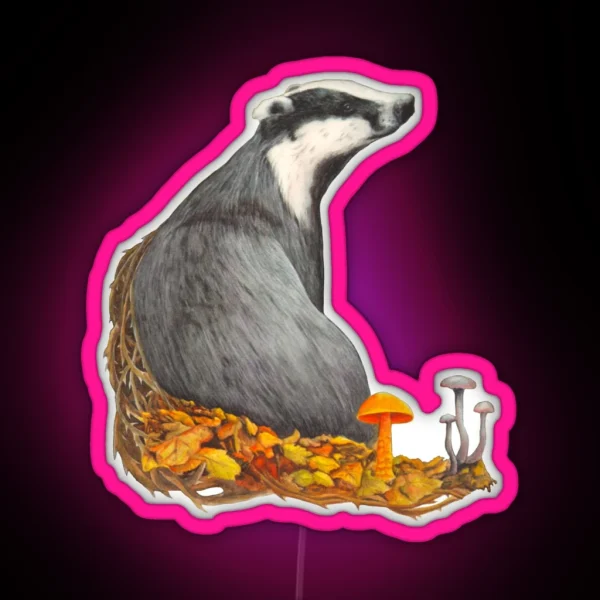 Autumn Badger RGB Neon Sign