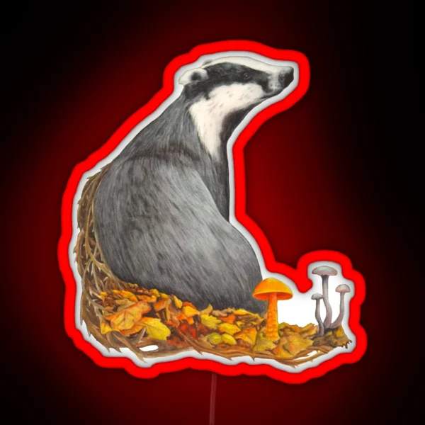 Autumn Badger RGB Neon Sign