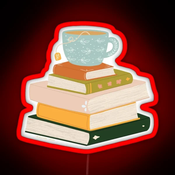 Autumn Book Stack RGB Neon Sign