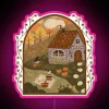 RGB LED Canvas Art Display with Vibrant Autumn Bookstore Ambiance