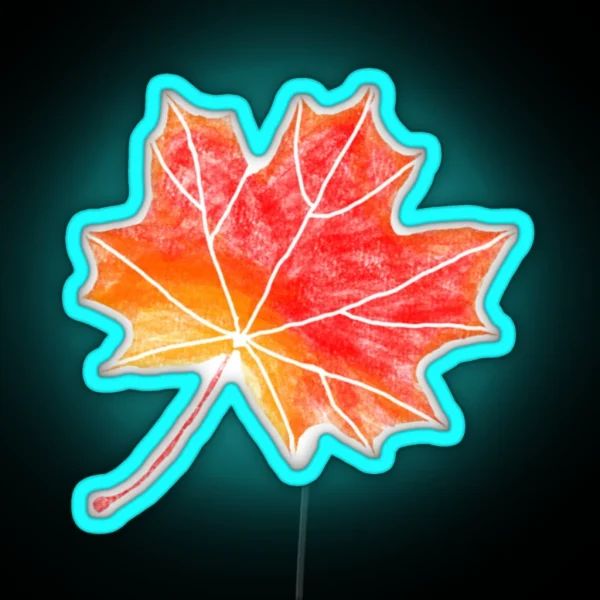 Autumn Fall Maple Leaf RGB Neon Sign