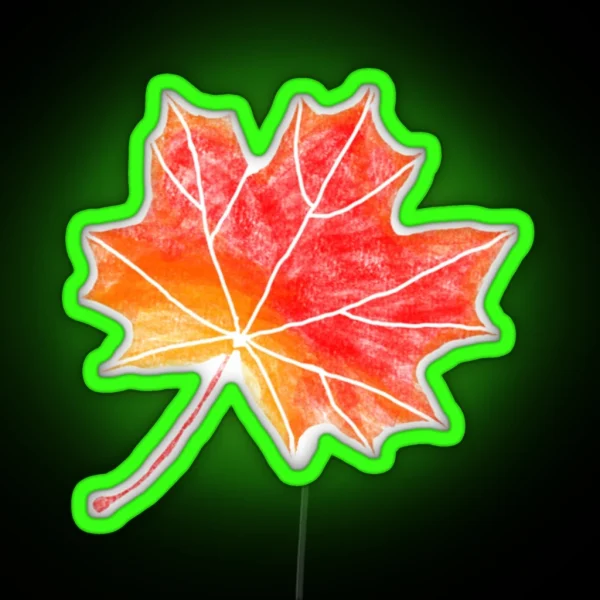 Autumn Fall Maple Leaf RGB Neon Sign