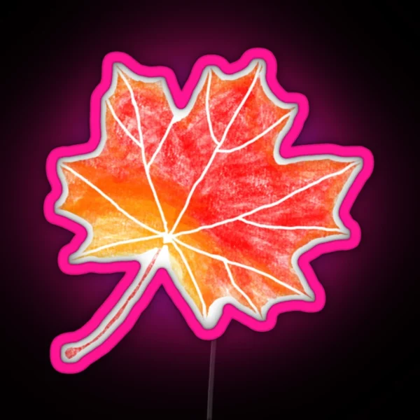 Autumn Fall Maple Leaf RGB Neon Sign