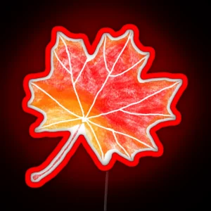 Autumn Fall Maple Leaf RGB Neon Sign