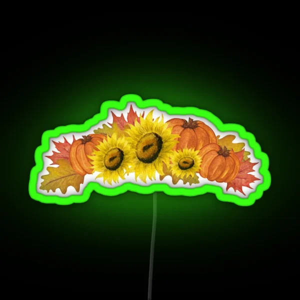 Autumn Floral Decoration RGB Neon Sign