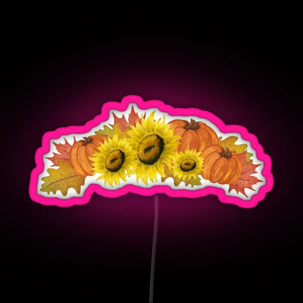 Autumn Floral Decoration RGB Neon Sign