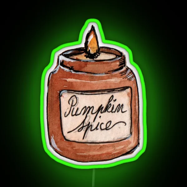 Autumn Illustration Fall Illustration Autumn Design Cute Design Candle Pumpkin Spice RGB Neon Sign