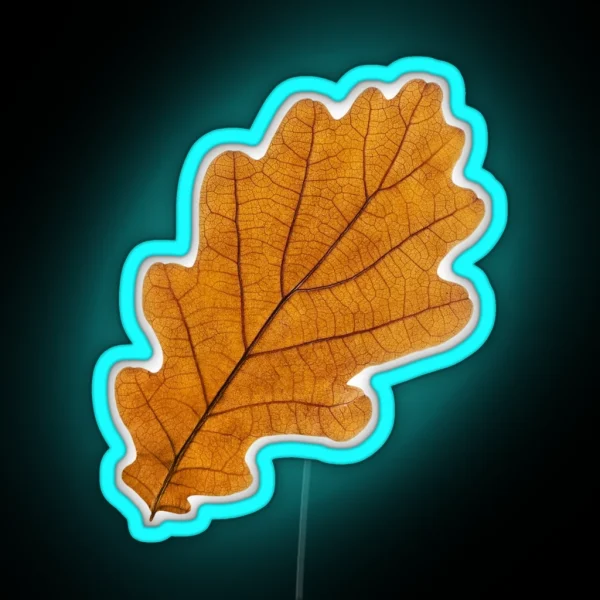 Autumn Oak Leaf RGB Neon Sign