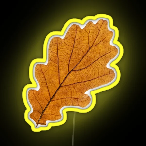 Autumn Oak Leaf RGB Neon Sign