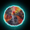 Neon Autumn Path Nature Circle Art Decor Wall Sign Lamp