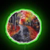 Cozy Autumn Path Nature Circle Neon Sign Adds Warm Home Ambiance