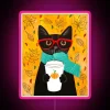 RGB LED autumn pumpkin coffee cat decorative neon wall art