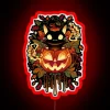 Spooky Season Vibes: Black Cat and Pumpkin Neon Halloween Decorations