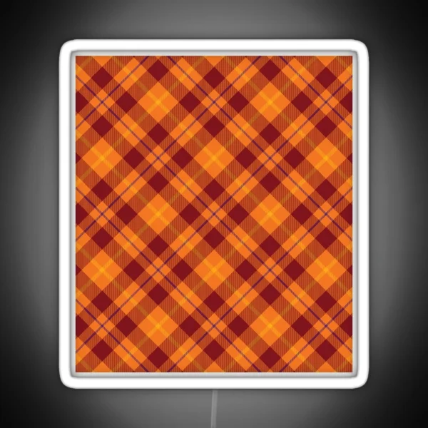Autumnal Cross Tartan Plaid RGB Neon Sign