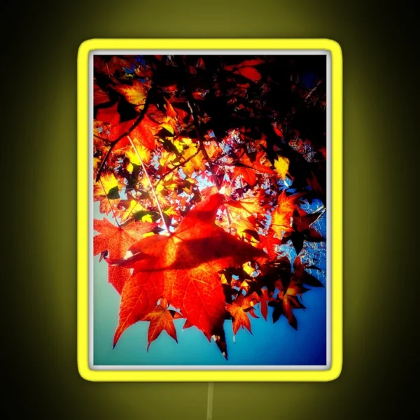Autumnal Hues Autumn Colors Orange Red Yellow Leaves RGB Neon Sign