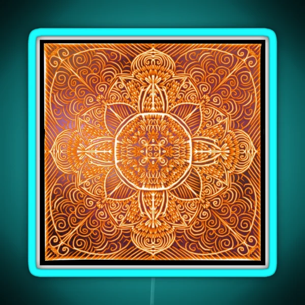 Autumnal Mandala RGB Neon Sign
