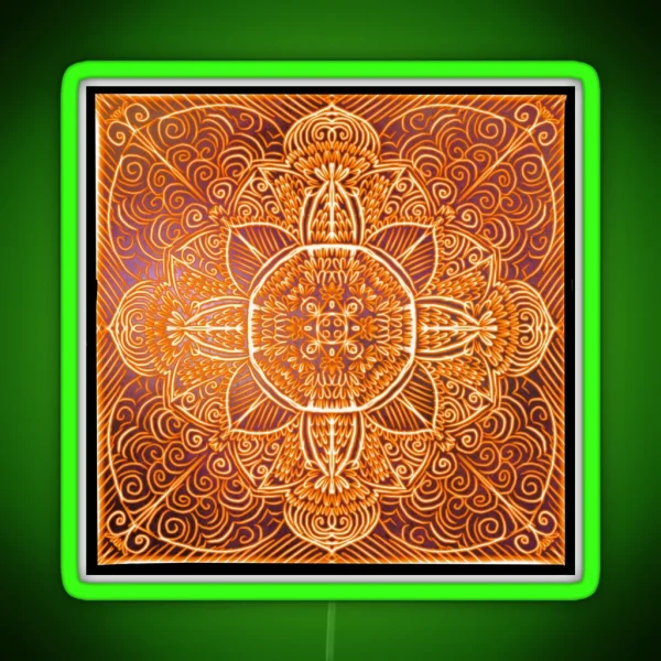 Autumnal Mandala RGB Neon Sign