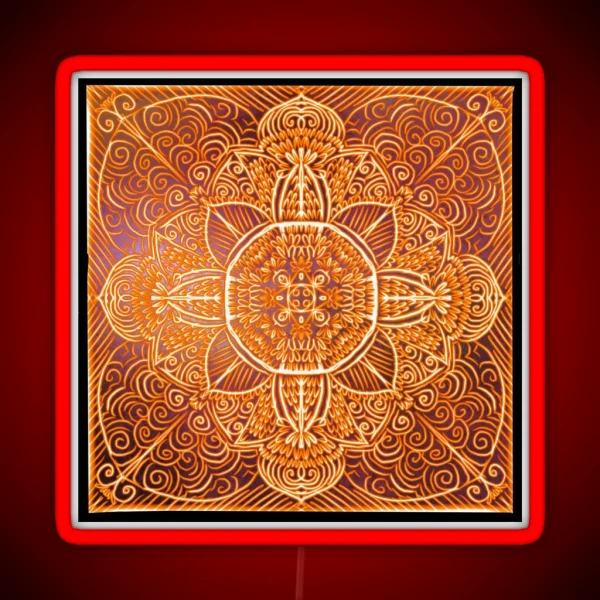 Autumnal Mandala RGB Neon Sign