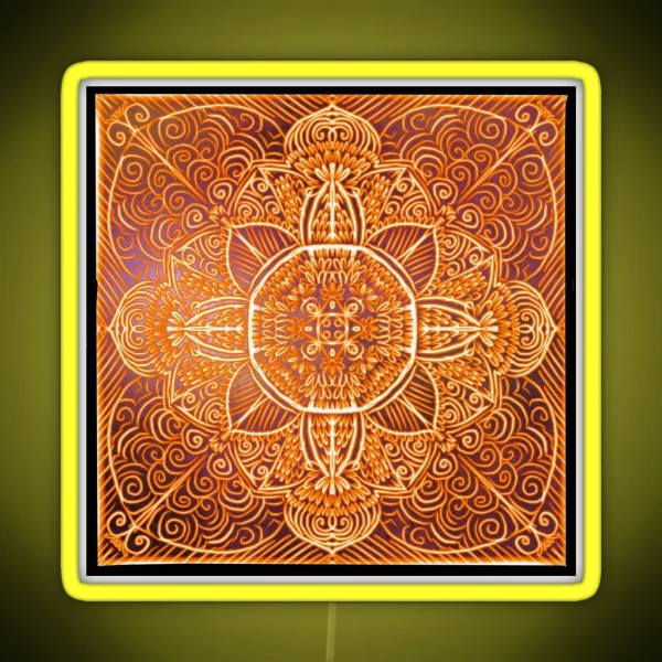 Autumnal Mandala RGB Neon Sign