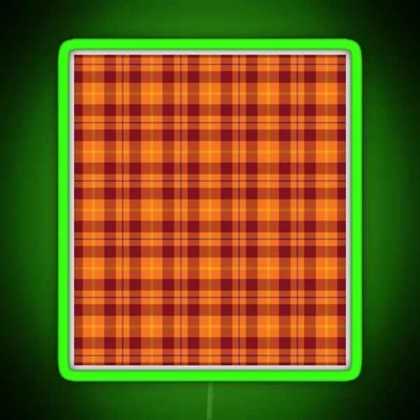 Autumnal Tartan Plaid RGB Neon Sign