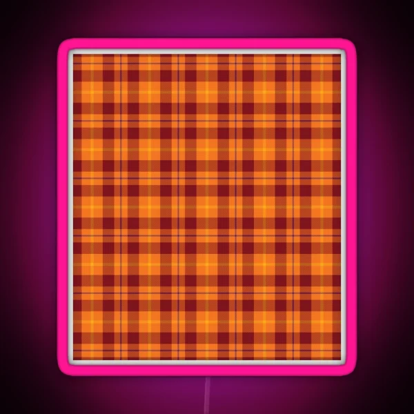 Autumnal Tartan Plaid RGB Neon Sign