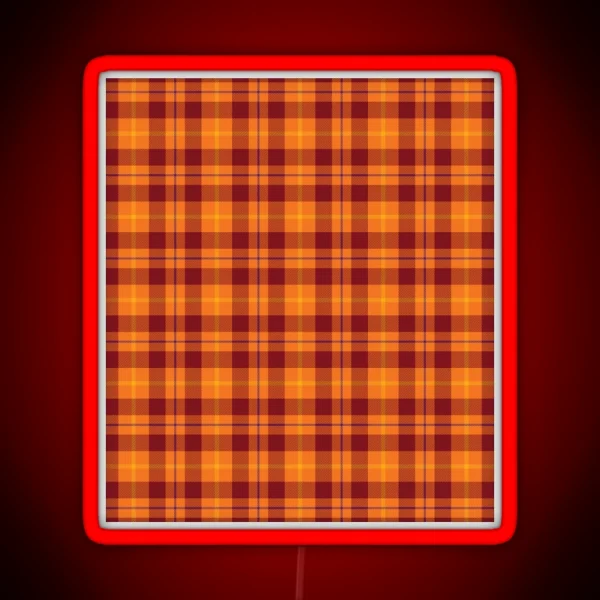 Autumnal Tartan Plaid RGB Neon Sign