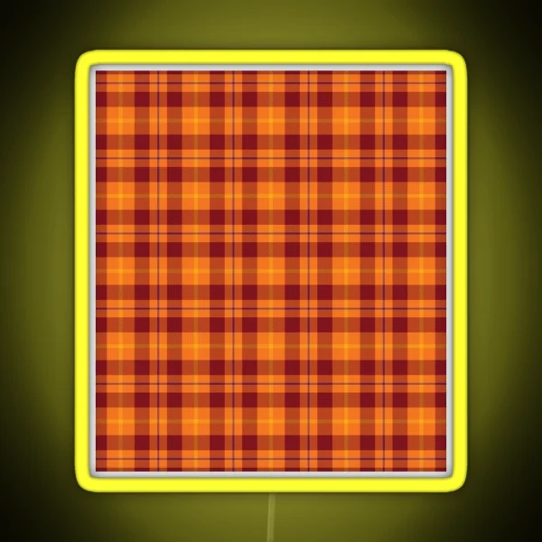 Autumnal Tartan Plaid RGB Neon Sign