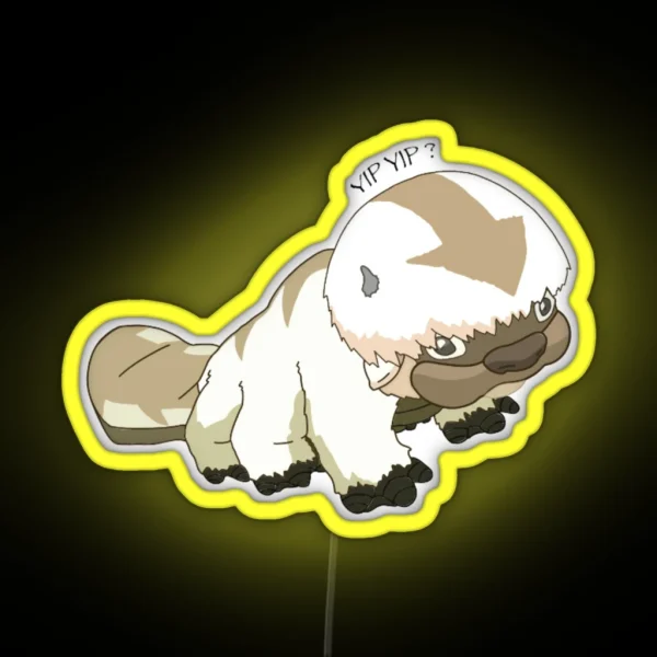 Avatar Baby Appa Illustration ATLA RGB Neon Sign