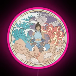 Avatar Korra And Elements Design RGB Neon Sign