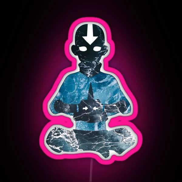 Avatar The Last Airbender Aang Avatar State Water RGB Neon Sign