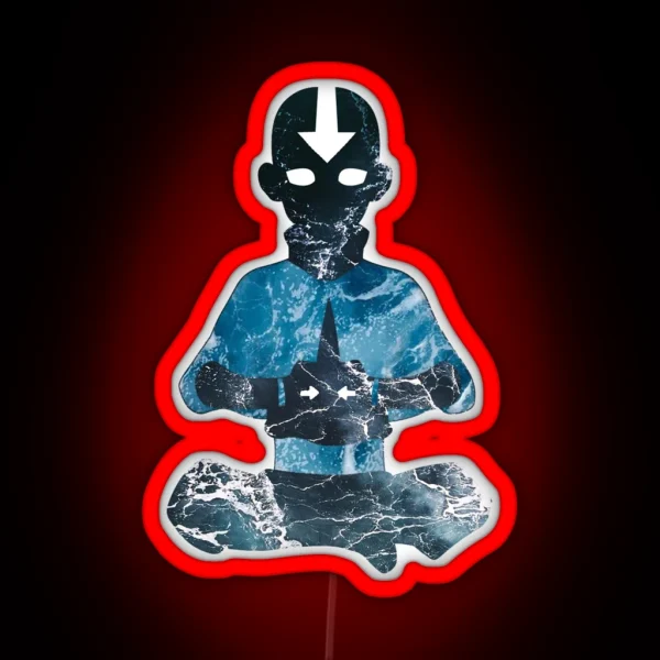 Avatar The Last Airbender Aang Avatar State Water RGB Neon Sign