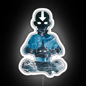 Avatar The Last Airbender Aang Avatar State Water RGB Neon Sign