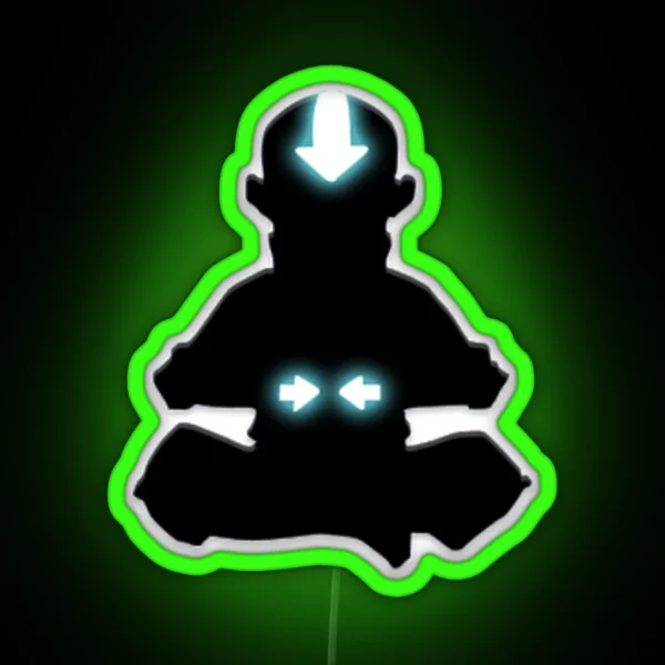 Avatar The Last Airbender Aang Silhouette Avatar State RGB Neon Sign