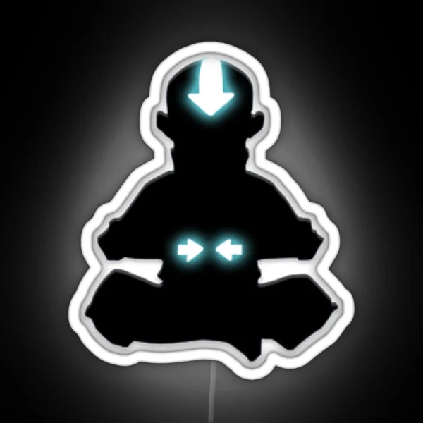 Avatar The Last Airbender Aang Silhouette Avatar State RGB Neon Sign