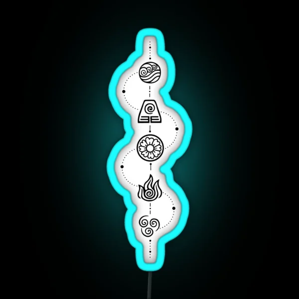 Avatar The Last Airbender Elements Vertical RGB Neon Sign