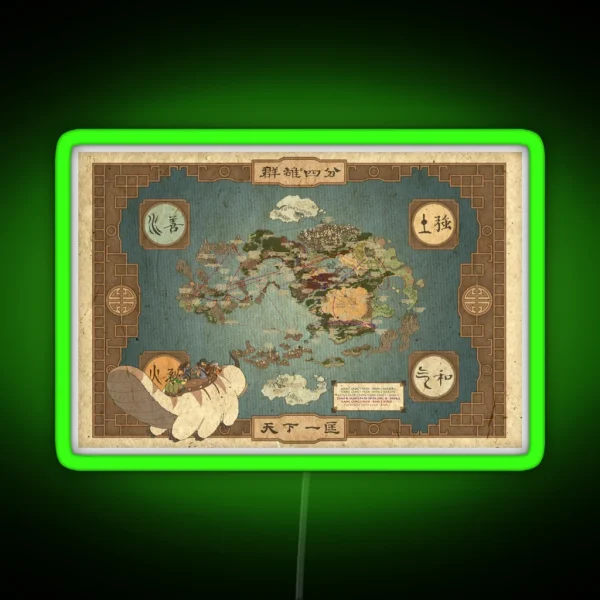 Avatar The Last Airbender Map RGB Neon Sign