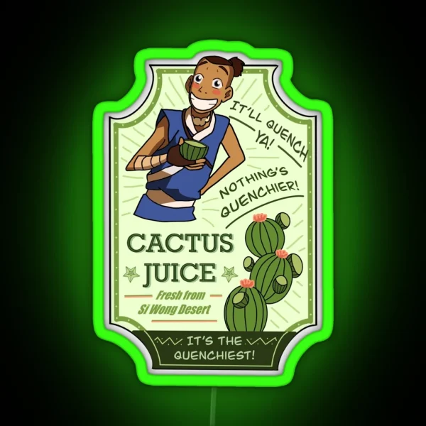 Avatar The Last Airbender Sokka S Cactus Juice RGB Neon Sign