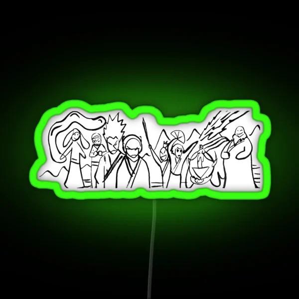 Avatar The Last Airbender Sokka S Drawing RGB Neon Sign