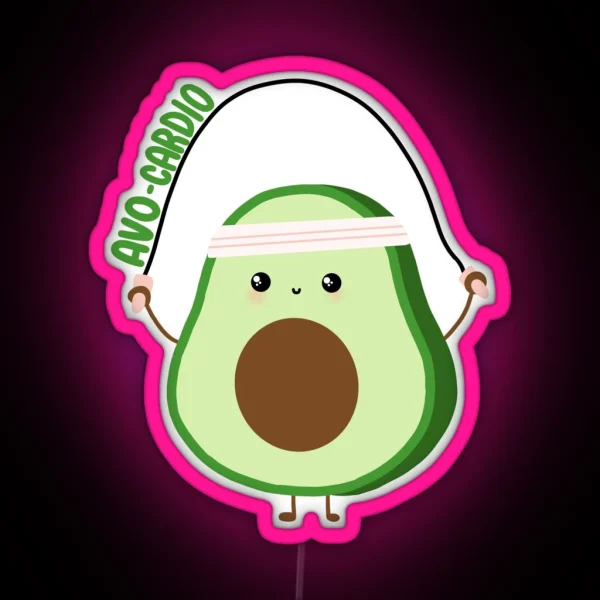Avo Cardio Avo Cardio Fun Workout Meme Unique Food Pun RGB Neon Sign
