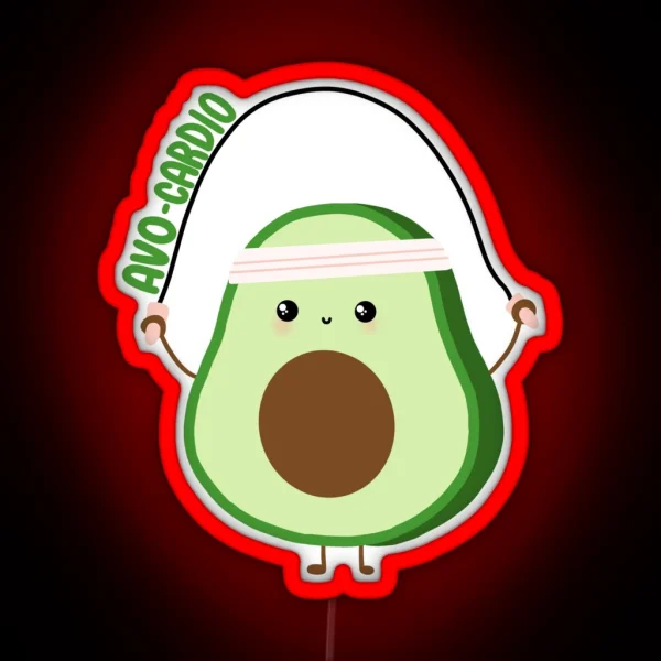 Avo Cardio Avo Cardio Fun Workout Meme Unique Food Pun RGB Neon Sign