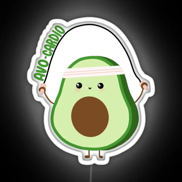 Avo Cardio Avo Cardio Fun Workout Meme Unique Food Pun RGB Neon Sign