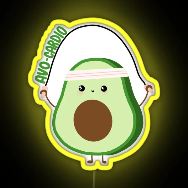 Avo Cardio Avo Cardio Fun Workout Meme Unique Food Pun RGB Neon Sign