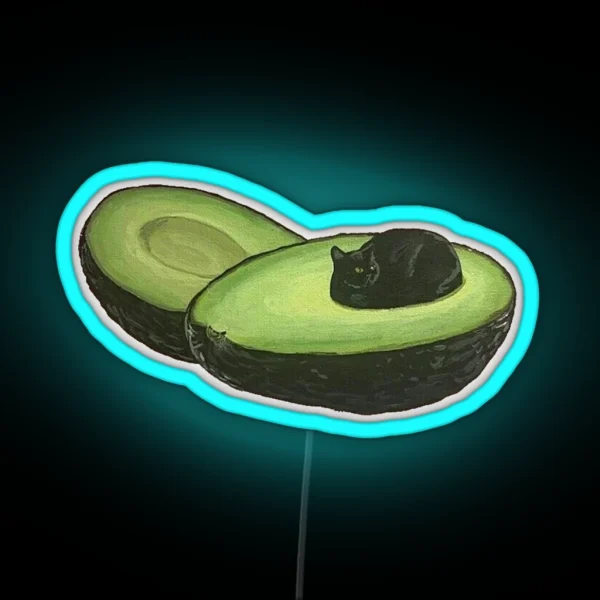 Avocado Cat RGB Neon Sign