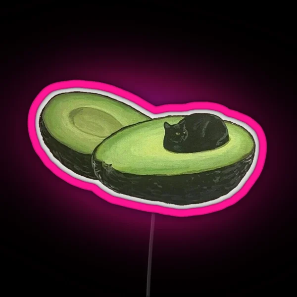 Avocado Cat RGB Neon Sign