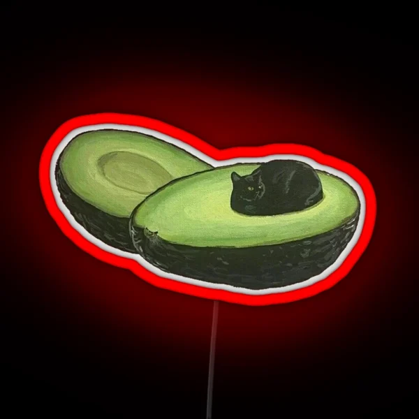 Avocado Cat RGB Neon Sign